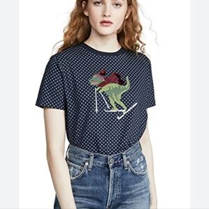 COACH Short Sleeve Skiing Dino T-shirt In Blue Size Small